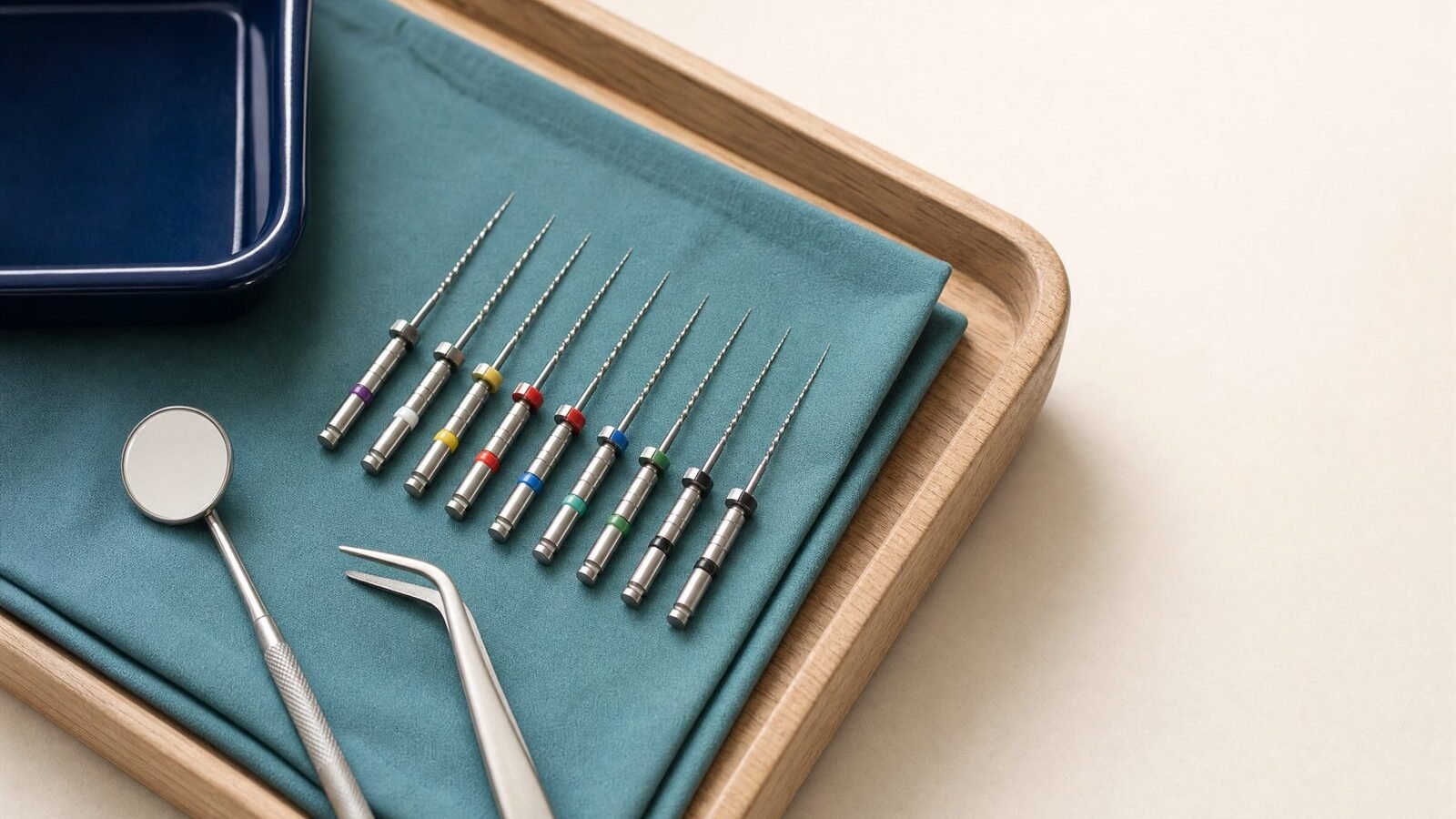 Kanal tedavisinde kullanılan steril endodontik el aletleri